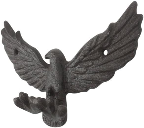 Handcrafted Nautical Decor Cast Iron Flying Eagle Decorative Metal Talons Wall Hooks 6"