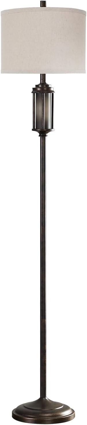AIEAMPDO 65'' Farmhouse Floor Lamp for Living Room with 2 Light Sources, Vintage Tall Standing Lamp with Frosted Acrylic Nightlight, Rustic Floor Light for Bedroom Office Corner, Bulbs Included