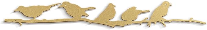 SIGNLEADER Metal Wall Art Decor Birds Standing on Branches Minimalist Modern Abstract Wall Sculpture Hangings Home Decoration for Living Room, Bedroom, Bathroom, Kitchen, Outdoor - 18" Gold
