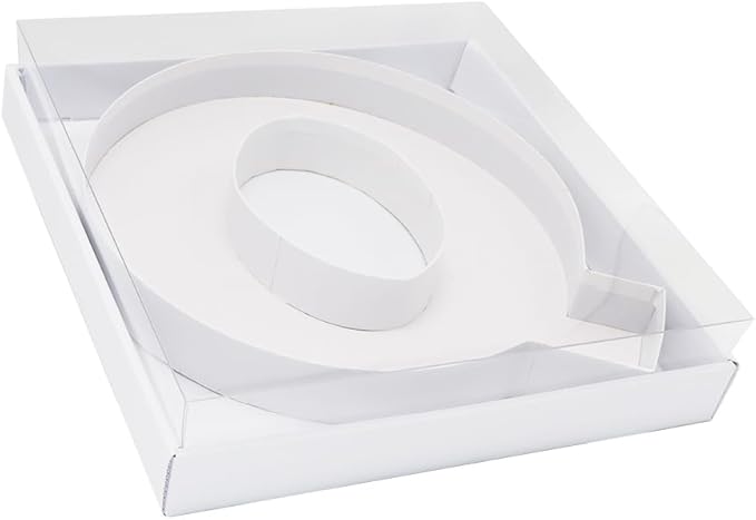 WENPACK 12.5" Cardboard Letter Shaped Mache Decorative Strawberries Fillable Sweets Candy Box with Clear Lid (White, Q)