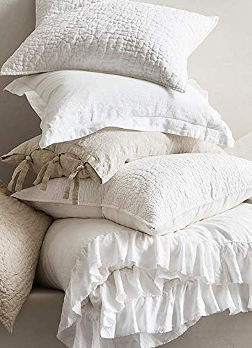 basic home 26x26 Euro Throw Pillow Inserts-Down Feather Pillow Inserts-Cotton Fabric-Set of 2-White.