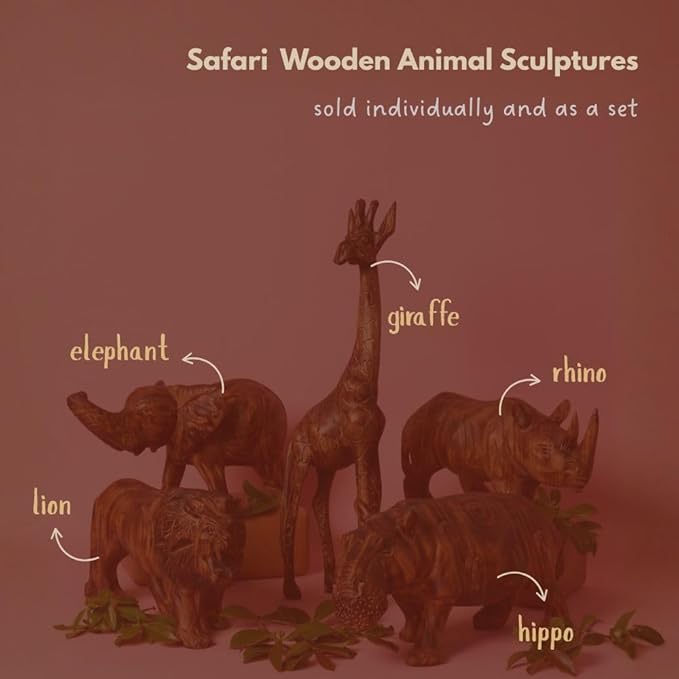 Large Wood Lion Sculpture, Statues, Animal Figurines, Home Decor Accents, Living Room, Office, Desk, Coffee Table, Book Shelf, Hand Carved, African, Brown