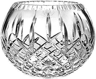 Barski European Hand Cut Crystal Rose Bowl, 5"D (5 inches D)- Plaza Design - Made in Europe