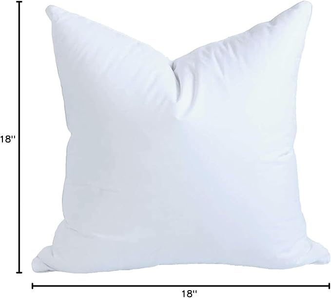 MoonRest® 18x18 Inch Synthetic Down Alternative Square Pillow Insert Form Stuffer for Sofa Shams, Decorative Throw Pillow, Cushion and Bed Pillow Stuffing - Hypoallergenic 18“X 18”
