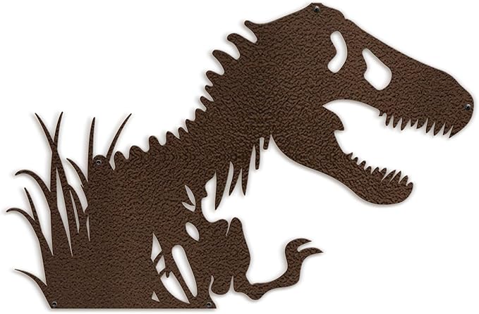 SIGNLEADER Metal Wall Art Decor T-Rex Breaking Out Minimalist Modern Abstract Wall Sculpture Hangings Home Decoration for Living Room, Bedroom, Bathroom, Kitchen, Outdoor - 18" Bronze