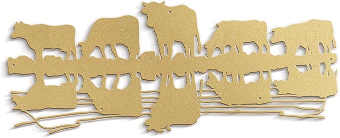 SIGNLEADER Metal Wall Art Decor Herd Minimalist Modern Abstract Wall Sculpture Hangings Home Decoration for Living Room, Bedroom, Bathroom, Kitchen, Outdoor - 18" Gold