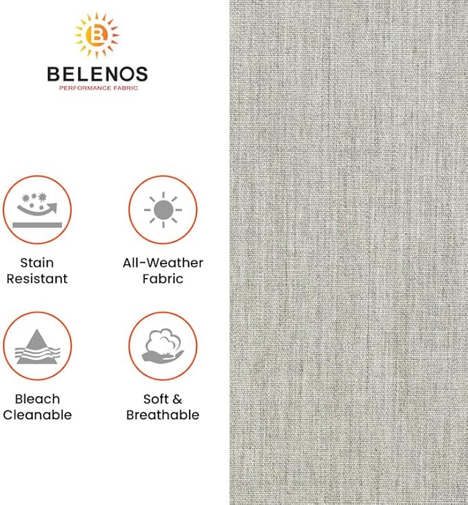Covers & All Belenos Indoor/Outdoor Throw Pillows, Square Throw Pillows Inserts with Covers Set of 2 (Belenos Blended Gray, 16x16)