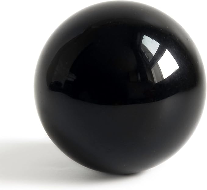 Mina Heal Black Obsidian Crystal Ball for Meditation, Divination, and Feng Shui – Large Obsidian Sphere for Décor