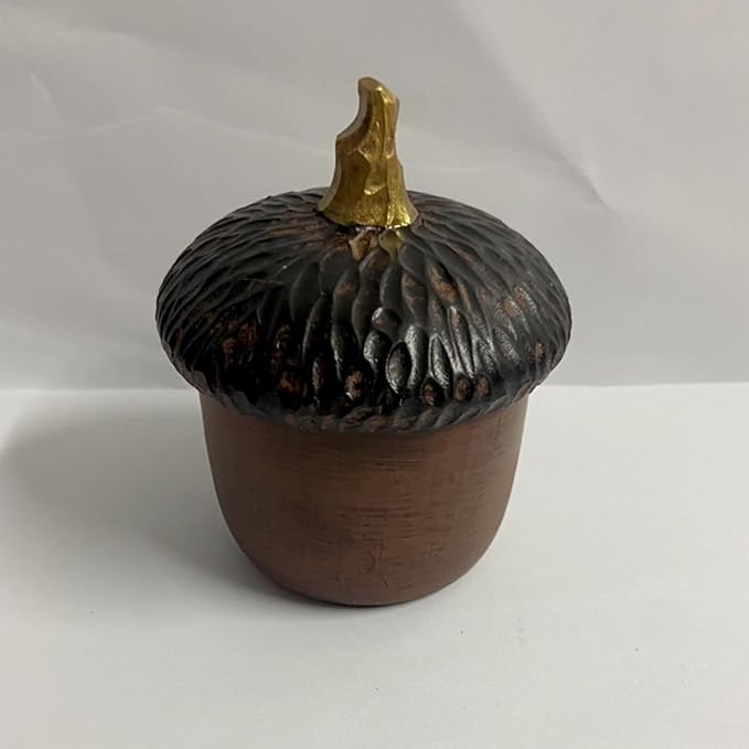 Acorn Resin Box Decor,Acorn Decor Vintage Trinket Box Small Storage Jar With Lid, Candy Snack Nuts Container,Acorn Shape Art Box, Halloween, Thanksgiving,Storage Garden Boxes Fall Table Decor