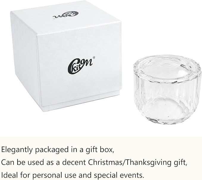 kitCom Crystal Candy Dish With Lid Hand-Cut Home Decorative Jewelry Box Candy Jar W 3.9" x H 3.5", Comes With Gift Box