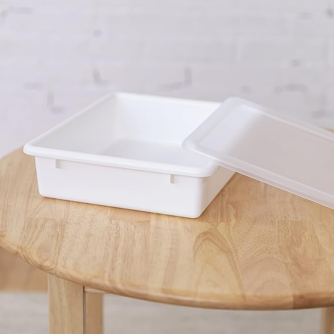 ECR4Kids Letter Size Tray with Lid, Storage Bin, Assorted, 10-Piece
