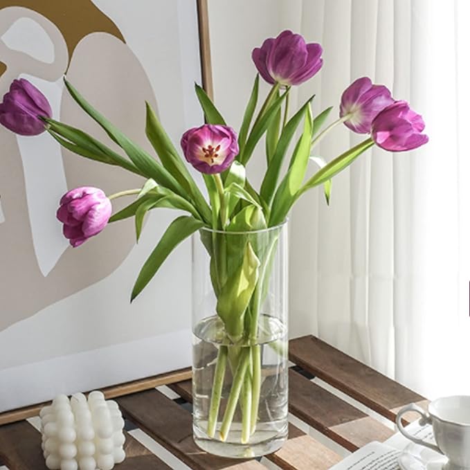 Cylinder Vase Bulk Clear Esmiome - Cylinder Vases for Centerpieces 2 Sets (8Pcs) Hurricane Floating Candle Holder, Glass Vases for Flowers, Decorative Centerpiece for Wedding, 4''+6''+8''+10''(High)