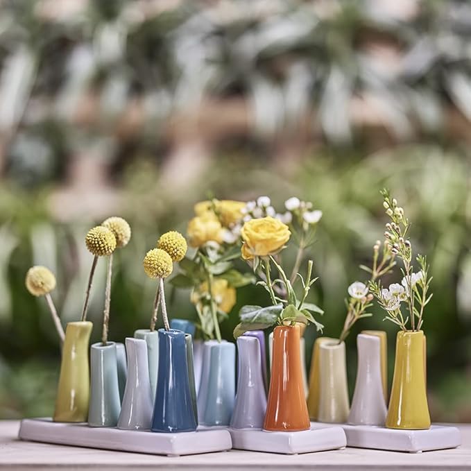 Chive - Pooley 2, Ceramic Flower Vase, 8-Tube Shape (Pumpkin)