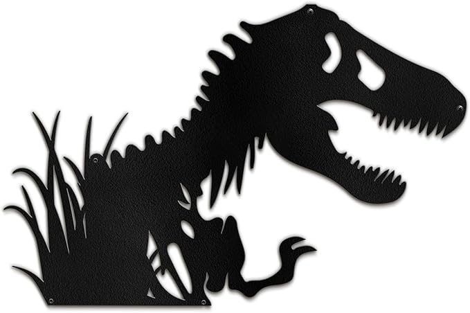 SIGNLEADER Metal Wall Art Decor T-Rex Breaking Out Minimalist Modern Abstract Wall Sculpture Hangings Home Decoration for Living Room, Bedroom, Bathroom, Kitchen, Outdoor - 18" Black