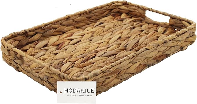 Grass Weaving Tray, Grass Storage Bins for Fruit or Tea,Arts and Crafts. (1) (Tray-A-S)