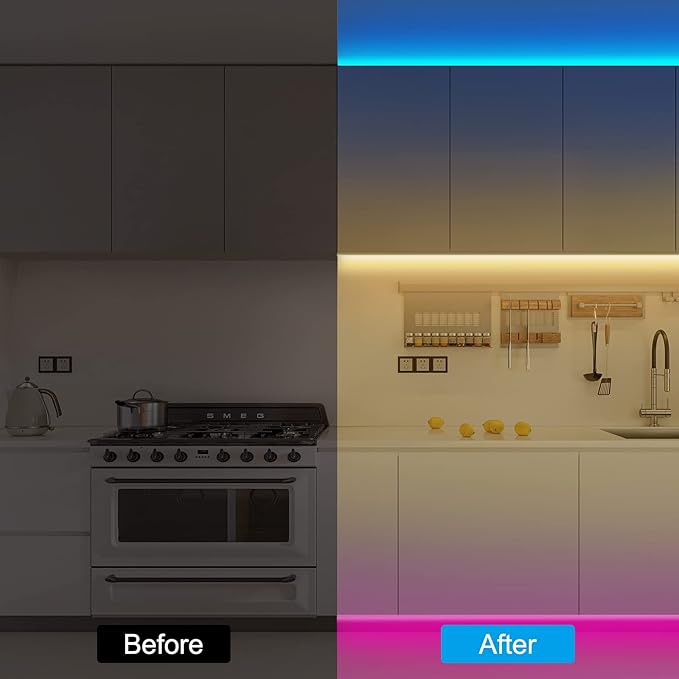 RGBWW Smart LED Strip Lights, 65.6ft Tunable White 3000K to 6500K+RGB WiFi Led Lights Work with Alexa Google, Music Sync Color Changing Indoor for Kitchen, Room, Cabinet, 2 Roll of 32.8ft