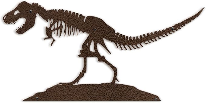 SIGNLEADER Metal Wall Art Decor Dinosaur Skeleton Minimalist Modern Abstract Wall Sculpture Hangings Home Decoration for Living Room, Bedroom, Bathroom, Kitchen, Outdoor - 18" Bronze