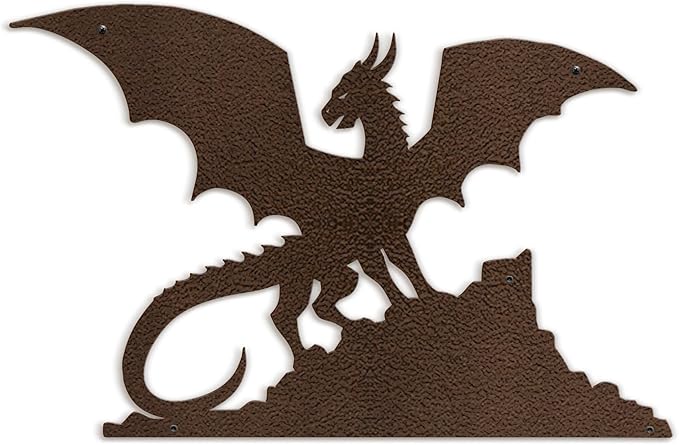 SIGNLEADER Metal Wall Art Decor Flying Dragon Minimalist Modern Abstract Wall Sculpture Hangings Home Decoration for Living Room, Bedroom, Bathroom, Kitchen, Outdoor - 18" Bronze