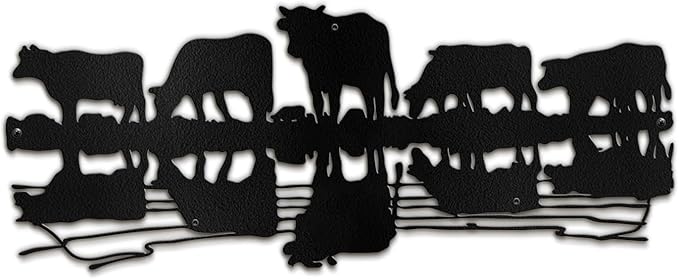 SIGNLEADER Metal Wall Art Decor Herd Minimalist Modern Abstract Wall Sculpture Hangings Home Decoration for Living Room, Bedroom, Bathroom, Kitchen, Outdoor - 18" Black