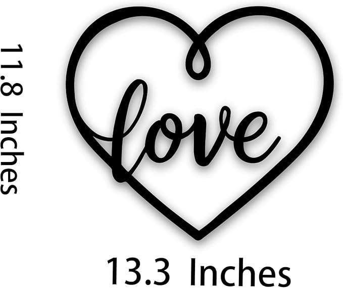 GlintHome Black Metal Wall Decor - Letter(love) Wall Art for Bedroom Living Room Office Home Decor