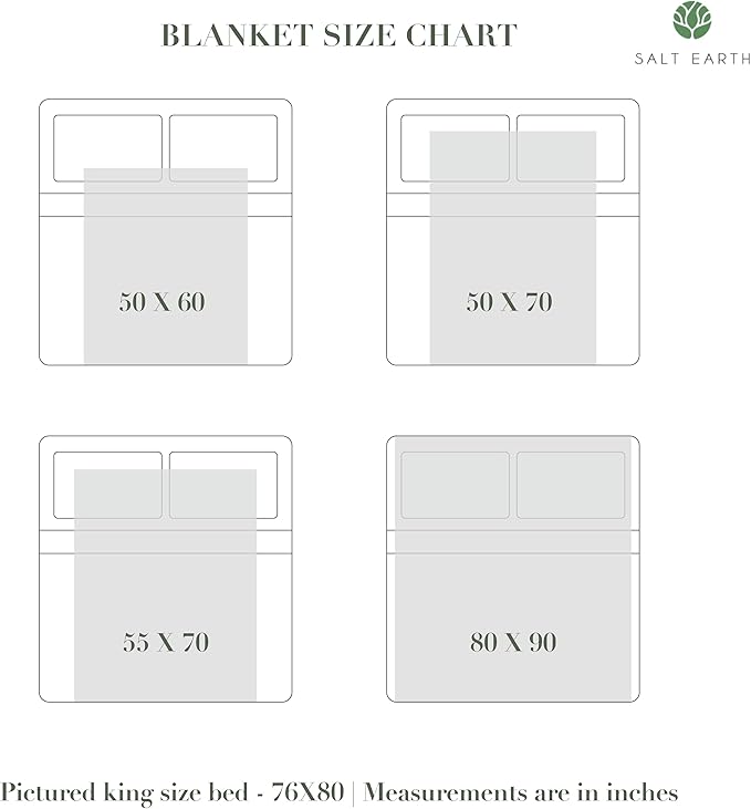 Salt Earth 100% Cotton Muslin Blanket, Gauze Blanket 80"X90" Queen, 4 Layered for Couch, Bed, Living Room, Home, Lightweight & All Seasons Blankets & Throws, Easy wash,Nature & Skin Friendly(White)