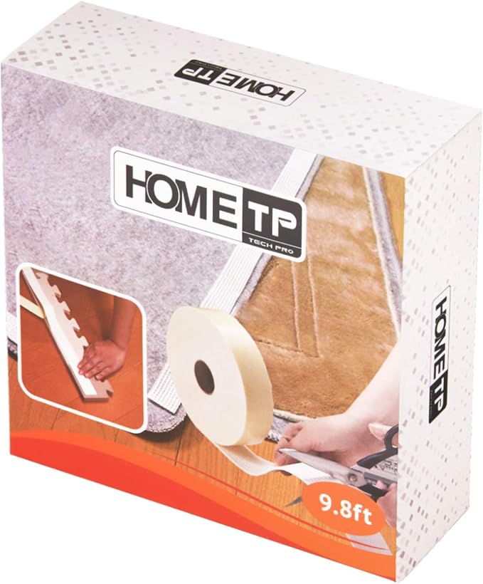 Home Techpro Rug Pads Grippers, 9.8 Ft Non Slip Washable Grippers for Rug, “Vacuum TECH” - New Materials to Anti Curling Rug Pad : Keep Your Rug in Place & Make Corner Flat and Easily Peel Off