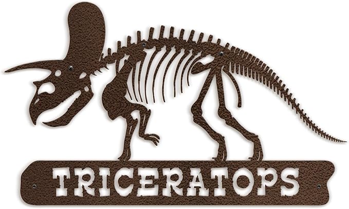 SIGNLEADER Metal Wall Art Decor Triceratops Minimalist Modern Abstract Wall Sculpture Hangings Home Decoration for Living Room, Bedroom, Bathroom, Kitchen, Outdoor - 18" Bronze