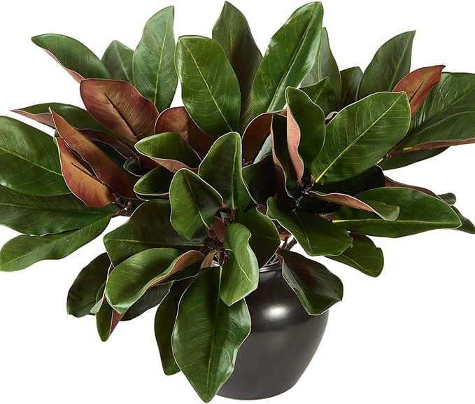 6 Pcs Magnolia Artificial Leaves Branches 22 Inch 3D Real Touch Faux Magnolia Stems Fake Magnolia Twigs for Indoor Outdoor Vase Filling Home Wedding Floral Arrangement Decoration