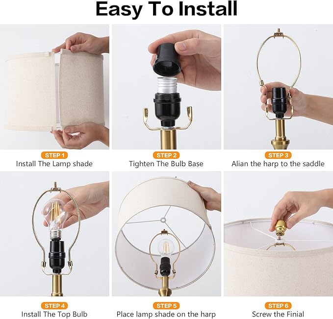Lamp for Bedroom Set of 2 Lamps for Night Stand Modern Bedside Lamps Living Room End Table Lamps Gold