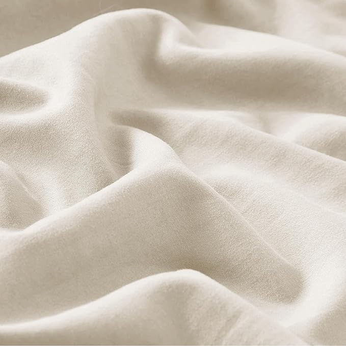 Bedsure Oat Milk Oversized King Duvet Cover - 3 Pieces Prewashed Cotton-Like Extra Soft Bedding Set, Includes 1 Duvet Cover 120x98 Inches with Zipper Closure & 2 Pillow Shams, Comforter Not Included