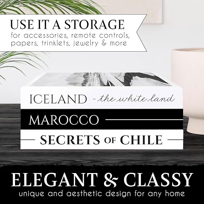 3 Pieces Fake Coffee Table Books for Home Decor, Decorative Books with Hidden Storage, Aesthetic Bookshelf Decor for Living Room or Bedroom, With Unique Design And Durable Material.