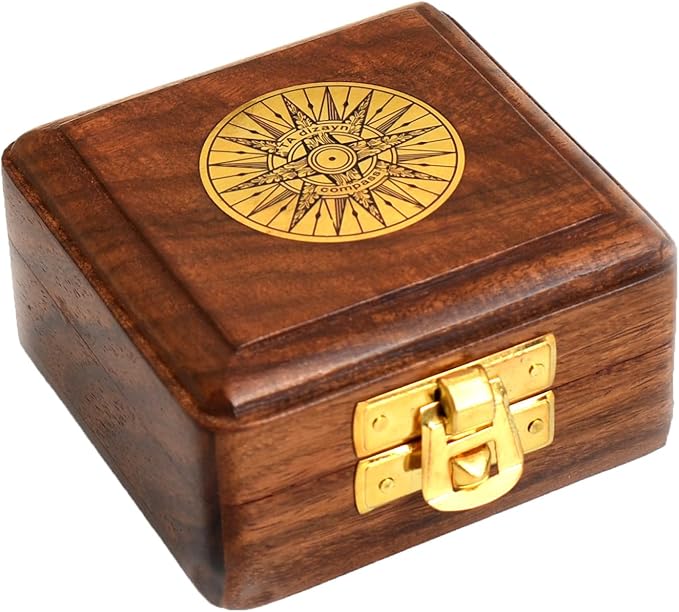 TA dizayn Antique 3" Indian Rosewood Keepsake Wooden Box -Decorative Vintage Storage Box - Antique