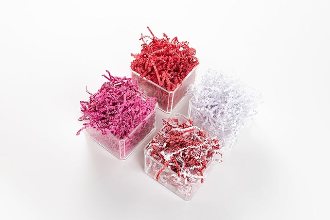 FRILLZ by DECOfill™ Crinkle Cut Paper Shred Filler for Baskets, Gifts, Packing and Protecting your Valentine's Day, Holiday, Wedding, Christmas and other events (2 pound, Red and White)