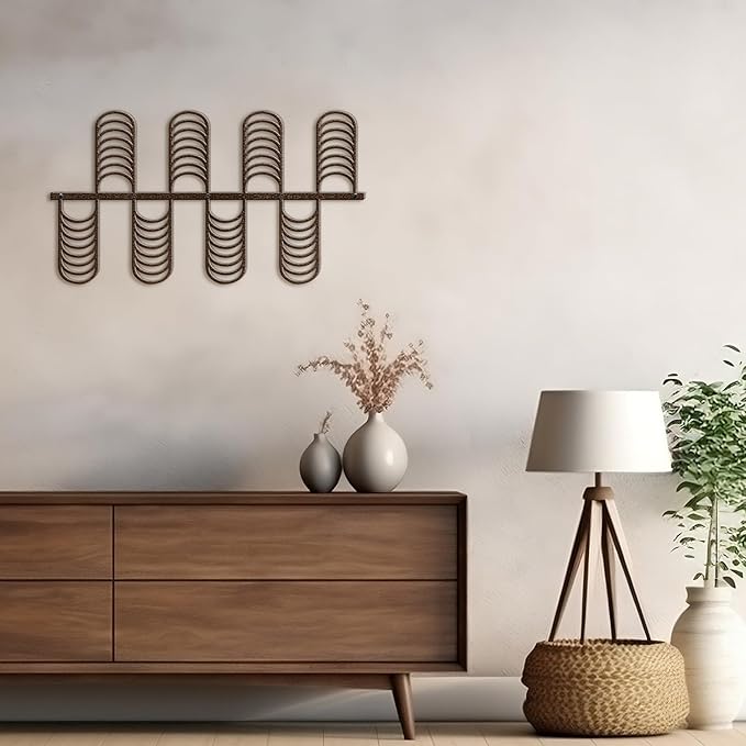 SIGNLEADER Metal Wall Decor Minimalist Modern Luxury Wall Sculpture Hangings 3D Statue Home Decoration for Living Room, Bedroom, Bathroom, Kitchen, Fireplace, Office - 18" Bronze