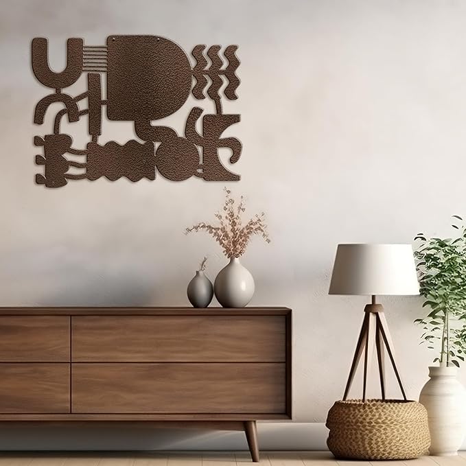 SIGNLEADER Metal Wall Decor Matisse Picasso Minimalist Modern Luxury Wall Sculpture Hangings 3D Statue Home Decoration for Living Room, Bedroom, Bathroom, Kitchen, Fireplace, Office - 18" Bronze
