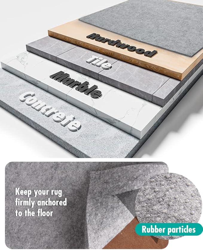 Resare Non Slip Rug Pad Gripper - 2x6 Feet 1/8" Extra Thick Felt Under Rug for Runner Rugs and Hardwood Floors,Super Cushioned Non Skid Carpet Padding