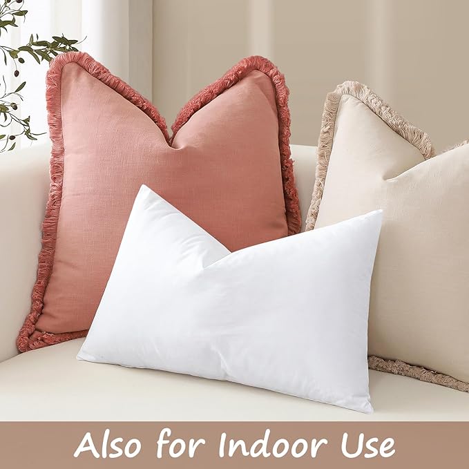 Artscope 26x26 Outdoor Pillow Inserts, Synthetic Down Waterproof Throw Pillow Inserts (Pack of 2), Decorative Outdoor Pillows for Couch Sofa Bed Patio Furniture