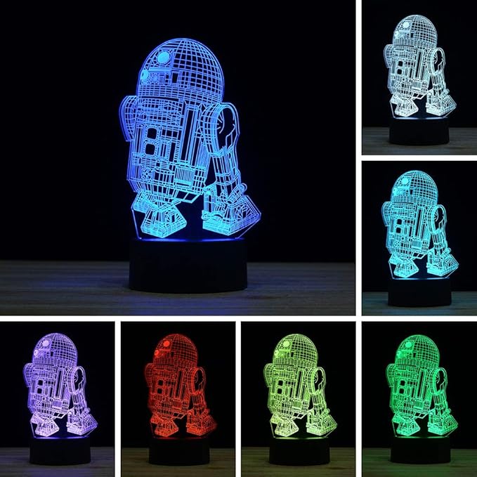 TITISKIN 3D Illusion LED Night Light,16 Colors Gradual Changing Touch Switch USB Table Lamp for Holiday Gifts or Home Decorations (3Pattern)