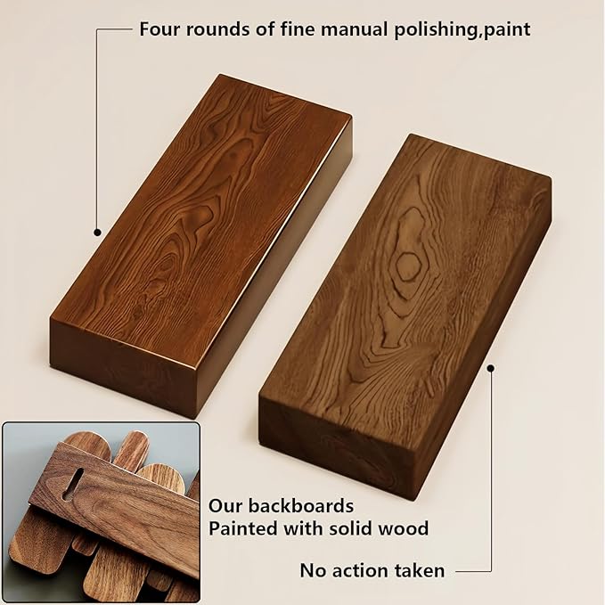 Wall Mounted Piano Key Hanger | Flip Style Hook | Entrance Wall Art Hook, Made of Oak Wood (3 Times Painted, 4 Times Polished) (Arc Walnut-Beech, 8Hooks)