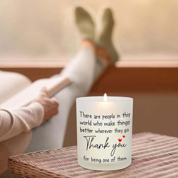 OASSIE Galentines Thank You Gifts for Women - Vanilla Lavender Candle 10 Oz - Inspirational Birthday Valentines Day Gifts for Friend Women Coworkers Teachers Nurses Boss Employees, Appreciation Gift