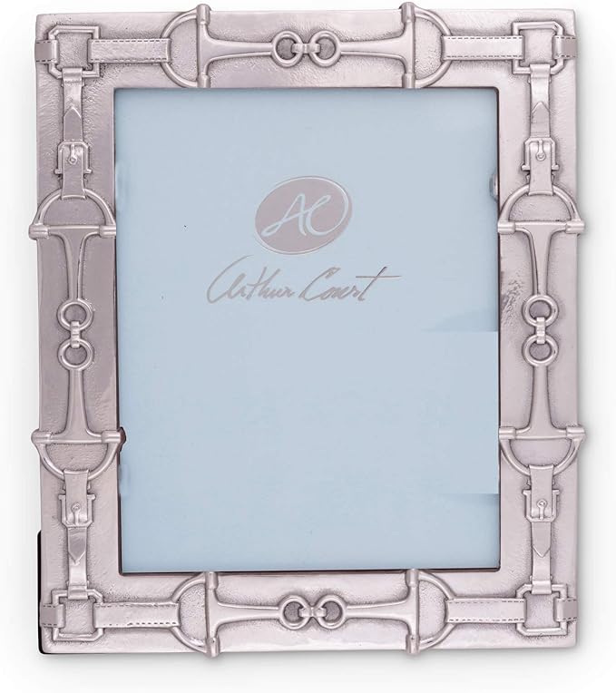 Arthur Court Designs Aluminum 8x10 Equestrian Horse Pattern Photo Frame