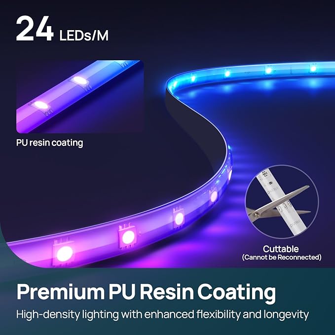 Linkind LED Strip Lights RGB 10ft, Smart Light Strip Work with Alexa and Google Home, App Control Music Sync Segmented Color Changing Led Lights for Bedroom Kitchen