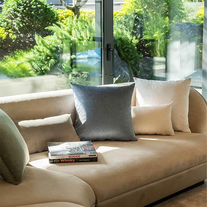 a moment Pack of 2 Stain-Resistant Throw Pillow Covers Pet-Friendly Pillowcases Cushion Covers for Sofa Couch Bed Waterproof 12x20 Inch Gold Brown