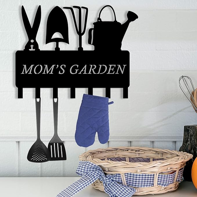 Personalized Metal Key Holder for Wall, Metal Wall Mount Custom Name Hooks, Key Organizer for Garden, Letter Wall Decoration Key Hook, Key Hanger Decor, Key Rack for Outdoor Kitchen, Gift for Gardener