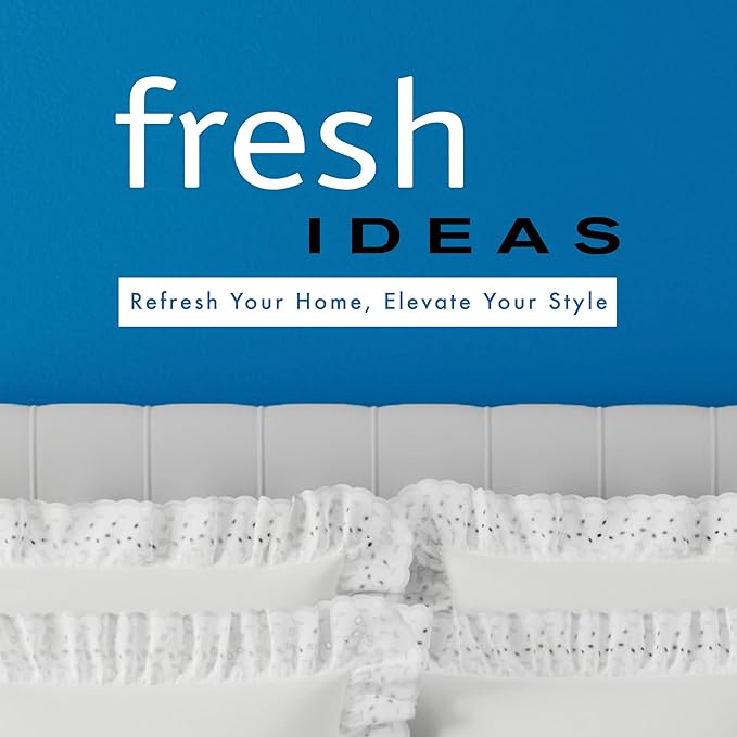 Fresh Ideas Bedding Ruffled Bed Skirt, Classic 14” Drop Length, Gathered Styling, Cali King, White