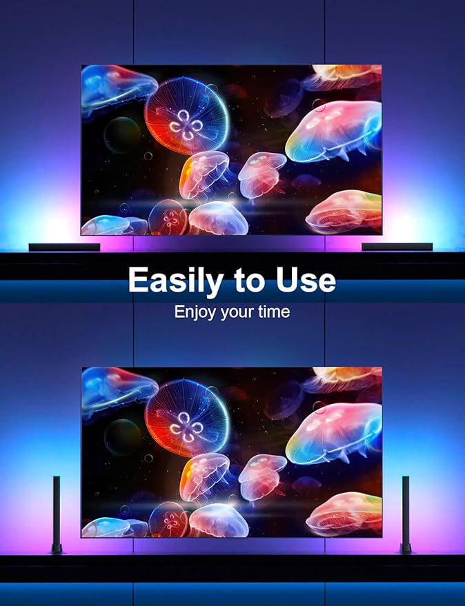 RGB Light Bar, LED Light Bar for Room, APP Remote Control USB Powered Ambient Lighting, Color Changing TV Backlight for Monitor PC Desk Party Room