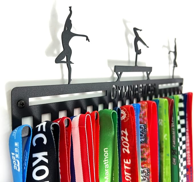 Gymnastics, Dance, Cheer Medal Hanger Display, Medal Holder Ribbon Display & Award Medal Rack, Great Dance Gifts for Kids