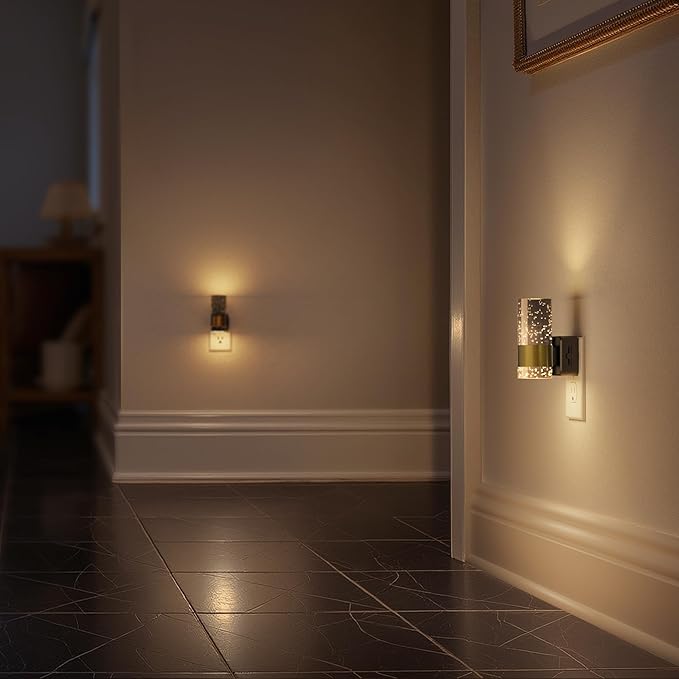 Briignite Night Light, Dimmable Night Lights Plug into Wall, LED Night Light with 0-100 LM Adjustable Brightness, 3000K Automatic Plug in Night Lights with Dusk to Dawn Sensor, for Bathroom Hallway
