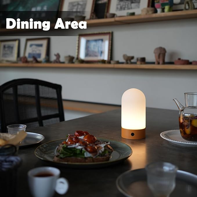 Battery Operated Shower Lamp Waterproof, Small Portable Cordless Table Lamp Rechargeable, Touch Dimmable Mood Light for Home/Patio/Dining/Outdoor (Green)