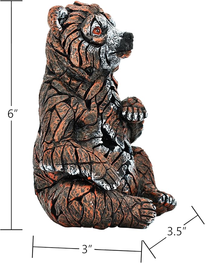 Natural Design Architecture Lifestyle N Adam & Friends Home Decor Stone Resin Wilderness Statue Sculpture | 1-Piece | Sitting Bear Cub